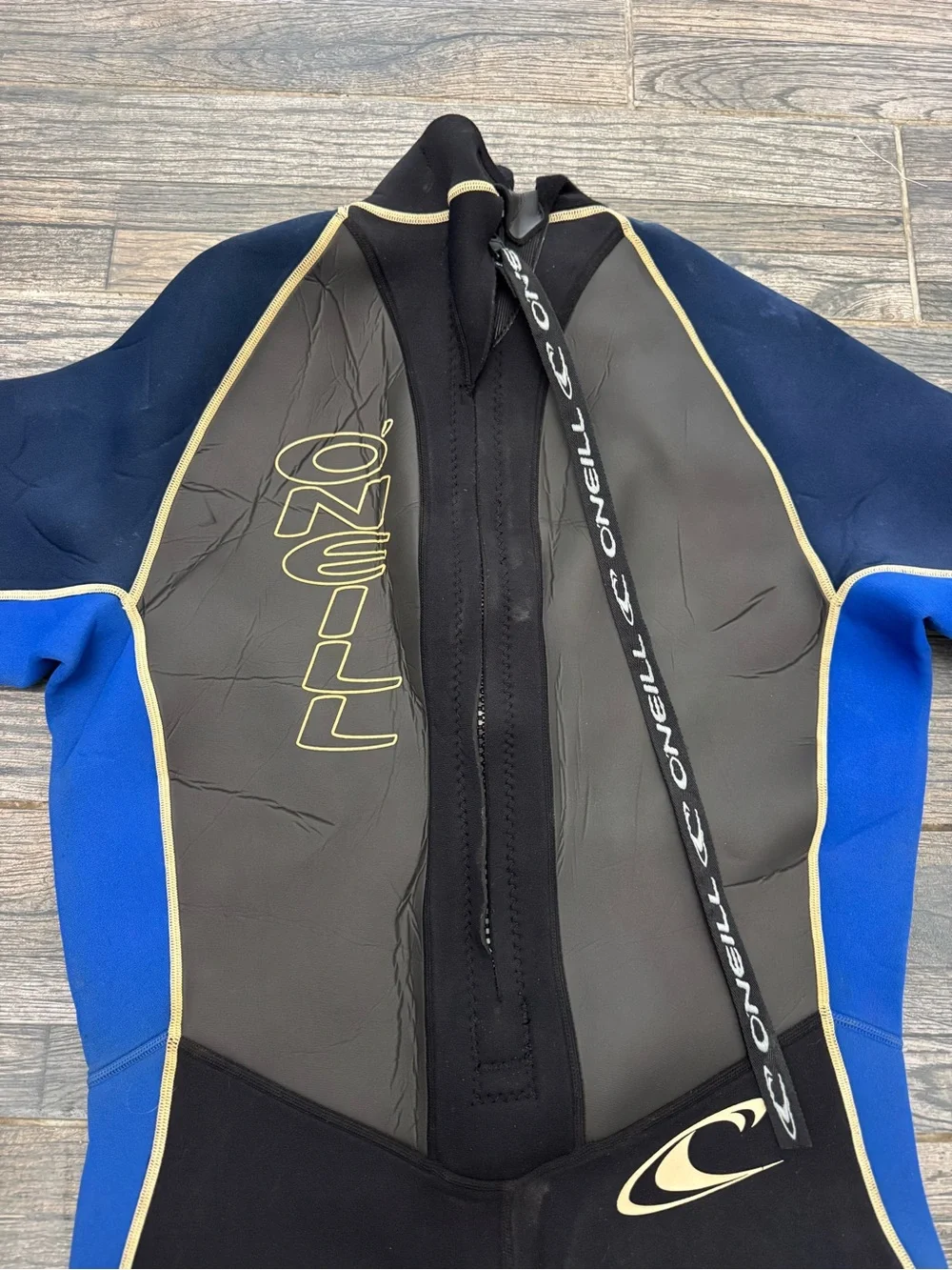 O’Neill Adult XXL Men’s Full Hammer Wetsuit – Blue/Black/Gold – Full Zip